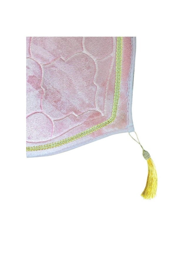 Premium Embossed Velvet Prayer Mat Anti-Slip Thick Padded Sajadah for Men Women Dome Style Perfect Eid & Ramadan Gift - Image 3